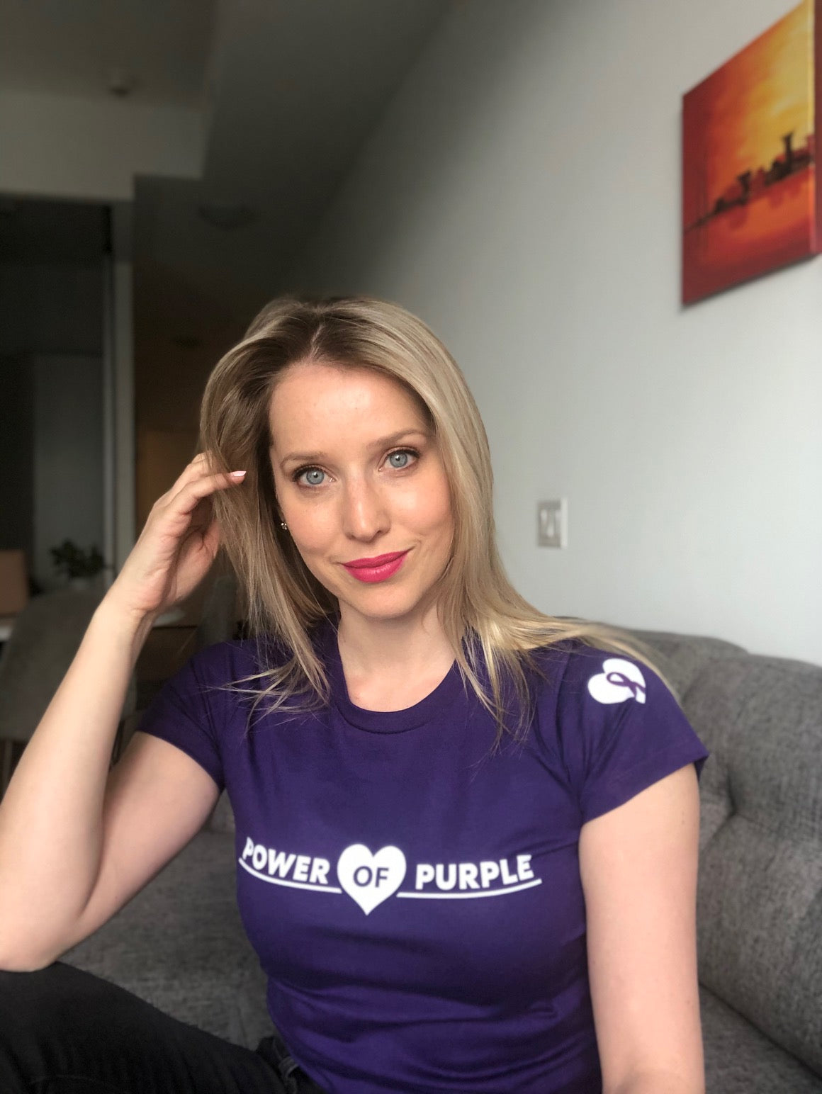 Anne Zimmermann wearing our Power Of Purple Womens Shirt!