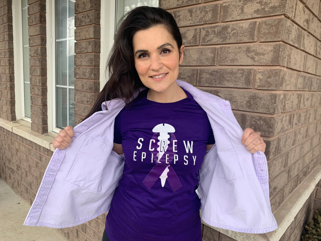 Stella Acquisto wearing our Screw Epilepsy Womens Shirt!