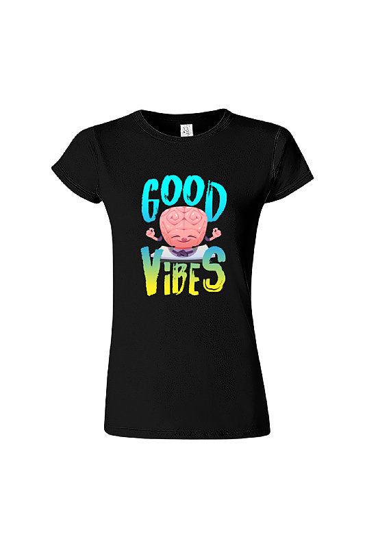 GOOD VIBES, Ladies' Softstyle Fitted T-Shirt